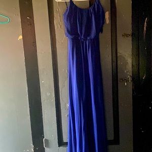 A Bisou Bisou dress, size 2, color is royal blue.